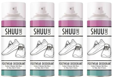 DIOXSTAR Footwear Deodorant Spray, Shoe & Boot Care, Freshens & Removes Stale Odours for Shoe, Boots & Trainers, Smell Remover for Foot, 250ml (4 PCS)