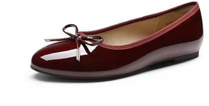 DREAM PAIRS Ballerine da donna, punta rotonda, comode, senza lacci, eleganti, casual, lavoro, ufficio, ballerine, Borgogna, 41 EU