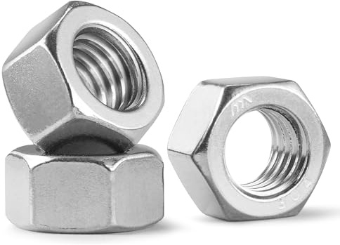 BNUOK 50 Pack #10-32 Hex Nuts, Stainless Steel 304 (18-8) Hex Nut, #10 Nut Standard Inch Fine Thread Hex Machine Screw Nuts