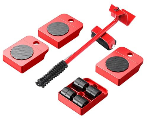Set di attrezzi per lo spostamento di mobili con ruote, strumenti di sollevamento per mobili resistenti con ruote, grande capacità di carico per mobili residenziali e professionali