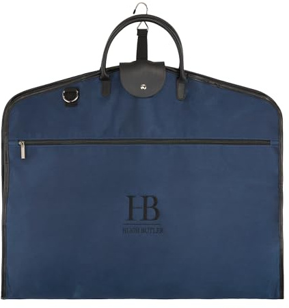 Hugh Butler - Funda para Traje 40 (Ligera) - Elegante Traje 1-2 con Bandolera - Funda para Ropa de Hombre y Mujer - Plegable - no Arruga la Ropa. Niles Azul Marino