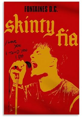 Sumooa Affiche Fontaines D.C. Musique Affiche Punk Band Vintage Pour Chambre, Toile Esthétique, Décor de Chambre 30 x 45 cm