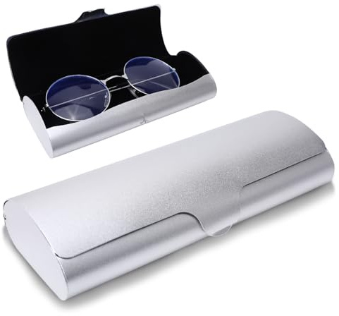 Hifot Brillenetui hardcase Aluminium, Metall Lesebrillenetui hartschalen schwarz für Damen und Herren