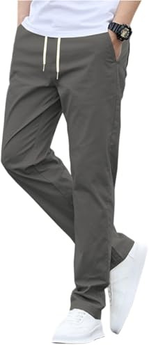 TOFOTL Pantaloni Alta visibilità Uomo Pantalone da Lavoro Tute Tuta Fitness Elasticizzati Leggeri Nero Giardini Ideal Fit con Gamba Allargata Eleganti Pantaloni Uomo Lavoro 04-Grigio Scuro XXL
