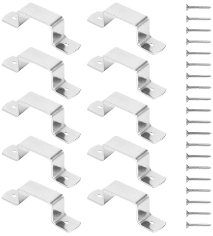 Panel Fence Panel – Soporte de agarre, 10 soportes fijos | de bloqueo ajustable con tornillos para la pantalla de privacidad, kit de fijación galvanizado para valla de madera, solución