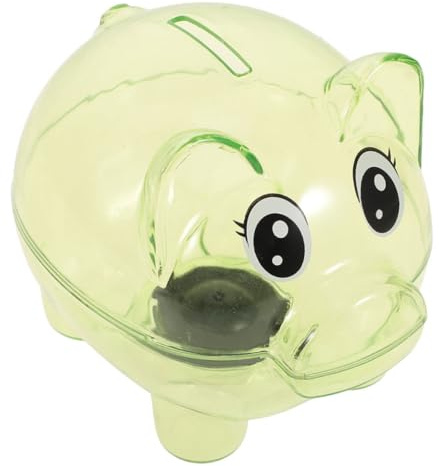 Hucha de Cerdo de Plástico PS Verde para Niños, Decoración