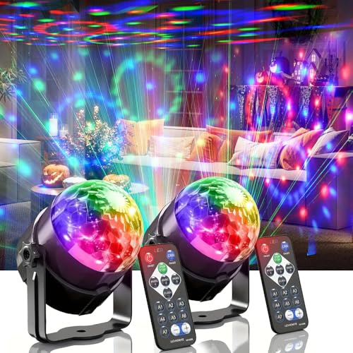 Yiixuyo - 2-Piece Set of Party Lights, Voice Controlled Flash with Remote Control, Disco Ball Lights, DJ Strobe Lamp, Wedding Bars, KTV Karaoke/New Year's Eve Halloween Christmas Decorations. ﻿