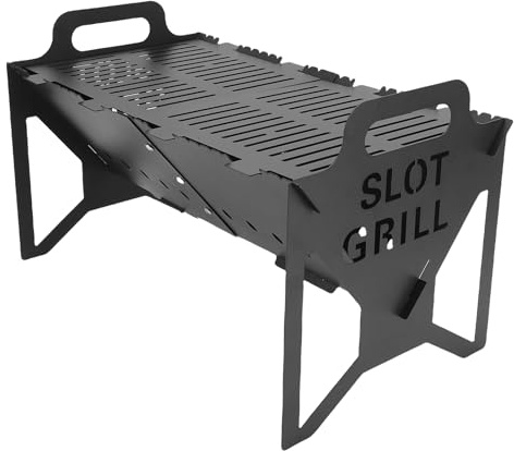 Asixxsix Grill di Carbone Portatile, Griglia Barbecue in Acciaio Inossidabile Pieghevole con Struttura di Installazione Rimovibile per Cottura da Cottura da Campeggio da Picnic da