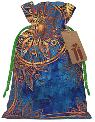Bolsas de regalo de Navidad con estampado de mandala de cielo estrellado, saco festivo de Navidad, fiesta de cumpleaños, embalaje de regalo