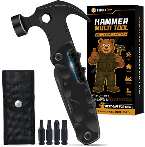 Gifts for Men - Birthday Gifts for Men Him Dad Husband - 13-in-1 Multitool Camping Accessories for Outdoor, Gardening, Repair, DIY — Stocking Fillers