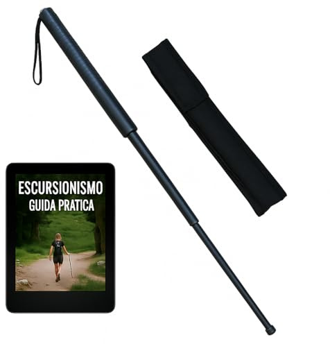 Bastone Trekking, Bastoncino da Trekking Multifunzione in PVC per Escursionismo - Leggero, Resistente, con Custodia e Ebook in Omaggio.
