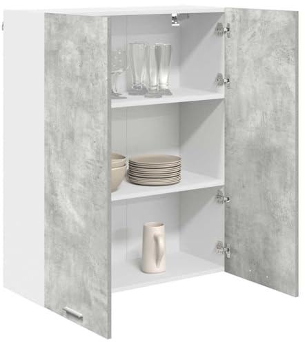 vidaXL Armadio pensile con porta Grigio cemento 80 x 31 x 100 cm, Armadio da cucina moderno, design rettangolare, ampio spazio, materiali resistenti, stile contemporaneo, per l'organizzazione in