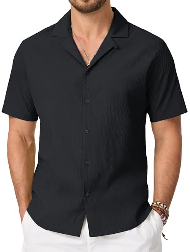 Cavva Camisa Verano Hombre Camisetas Guayabera Cubana Manga Corta Hombre
