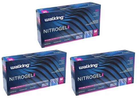 Generico Guanti in nitrile WALKING NITROGEL BLU - taglia M - 4 gr - 300 PZ