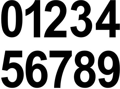GreenIT 20 Stück 8cm schwarz Ziffer Ziffern Zahl Zahlen Nummer Hausnummer Aufkleber die Cut Tattoo Deko Folie