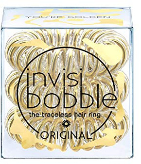 invisibobble Original Haargummis You´re Golden I 3x Spirale Haargummis gold für Mädchen und Damen I starker Halt und haarschonend I das Original, designed im Herzen Münchens