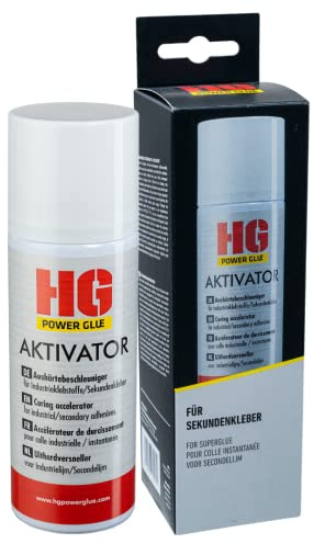 HG POWER GLUE Aktivator Spray 200ml, Aushärtebeschleuniger | Sekundenschnelles Aushärten von Sekundenkleber & Industriekleber auf Cyanacrylat-Basis