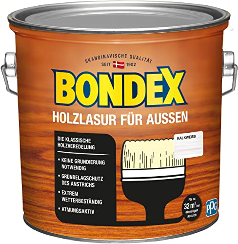 Bondex Holzlasur für Außen Kalk Weiß 2,50 l - 377942