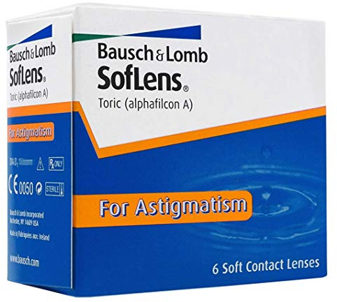 Bausch + Lomb SofLens Toric Monatslinsen, torische Kontaktlinsen, weich, 6 Stück BC 8.5 mm/DIA 14.5 / CYL -1.25 / Achse 160 / -2.75 Dioptrien