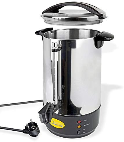 DEMA Wasserkocher 10L Glühweinkocher, Edelstahl, 950W, mit Auslaufhahn & Thermostat, Warmhaltefunktion & Füllstandsanzeige für Weihnachtsmarkt, Gastronomie, Feier