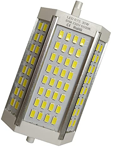 LED ATOMANT Bombilla LED R7s 118mm 30W Regulable. Color Blanco Neutro (4500K). 3000 Lumenes. Sin ventilador.