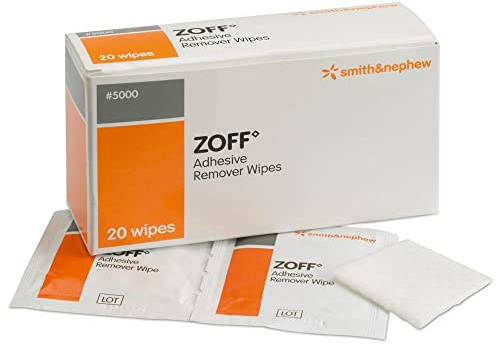 Zoff Remove Adhesive Remover 20 Wipes with Moisturising Aloe (New Zoff) | Gentle & Effective Removal of Tape, Strapping & Residues