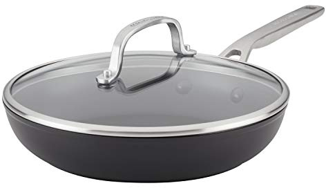 KitchenAid Hard Anodized Induction Nonstick Fry Pan/Skillet with Lid, 10 Inch, Matte Black