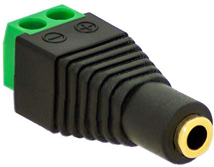 1x Klinken Buchse 3,5mm Adapter > Terminal Block 2-Pin Schraub Klemmen Vergoldet