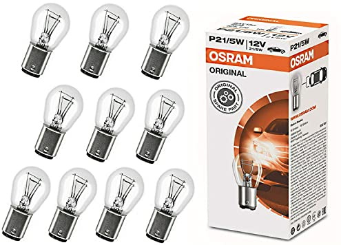 10x Osra.m P21/5W 12V BAY15d 7528 Standard Weiß Parklicht Rückfahrlicht Bremslicht Hecklicht Ersatz Halogen Lampe E-geprüft