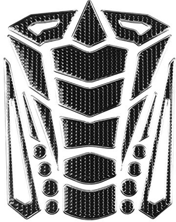 aqxreight - Protecteur de réservoir de moto, tampon de réservoir de carburant universel pour moto, autocollants de protection de réservoir de protection(Bord argent noir)