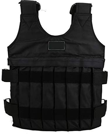 Gewichtsweste Laufweste Verstellbar 20KG Trainingsweste Fitnessweste ohne Gewichten Fitness Nylon Vest für Krafttraining Laufen Joggen, Schwarz