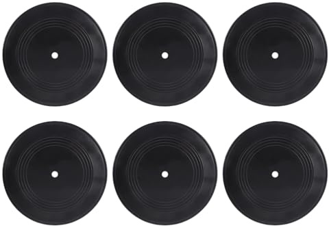 Garneck 6 discos de vinilo en falsos para decoración de sala de música de moda, discos de vinilo, exhibición de pared, decoración decorativa para el hogar, sala de estar, de