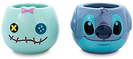 Disney Lilo & Stitch Scrump and Stitch Lot de 2 mini tasses en céramique sculptées