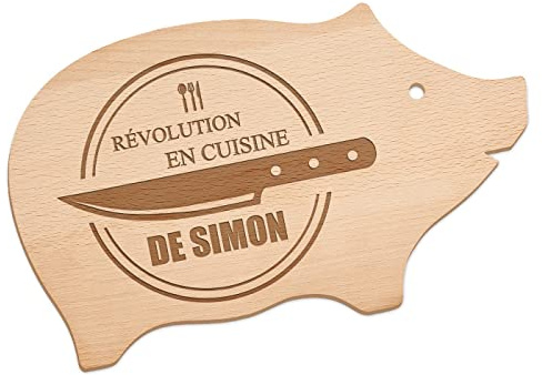 Maverton Planche en bois de hêtre à personnaliser | Planche à découper gravée, Plateau pour homme, pour chef et amateur de cuisine, pour anniversaire, pour lui/papa, couteau