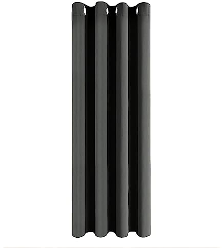 MRTREES Vorhang Verdunkelung Blickdicht Gardinen Wohnzimmer Lärmschutz Thermogardine Kälteschutz mit Ösen Schlafzimmer 225 cm Lang 140 cm Breit, Dunkelgrau, 1 Stück