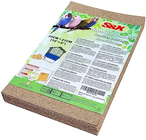 S&X Fogli di sabbia per gabbie per uccelli, 30 pezzi/confezione (35 cm x 21 cm, 30 pezzi)
