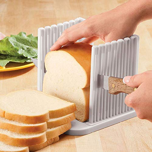 Zerodis Foldable Bread Slicer Loaf Bakeware, Bread Cutter Cutter Bakeware Bread Sharpener Cutter Mould Assist Baking Tools for Slicing Bread