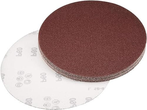 TOP-VIGOR 15Pcs 200mm PSA Sanding Discs, 60 Grit 8 Inch Self Adhesive Stickyback Sanding Discs, Aluminum Oxide Sandpaper Self Stick Sanding Discs Pad for Sanding Wood, Paint, Plastic and Metal