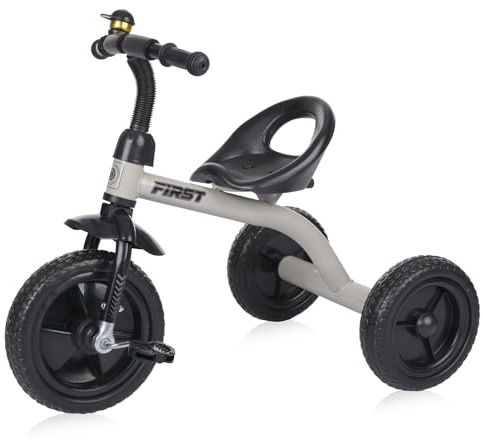Lorelli Dreirad ab 3 Jahren, Tricycle First, nur 3,5kg, ergonomischer Sitz, Klingel, Eva-Reifen, Schutzblech, rutschfeste Pedale, weiche Gummi-Griffe, beige