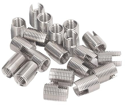 20 Stück Edelstahl Gewindeeinsätze, M16 X 1,5, Selbstschneidender Gewindeeinsatz, 22 mm Länge für Automobile