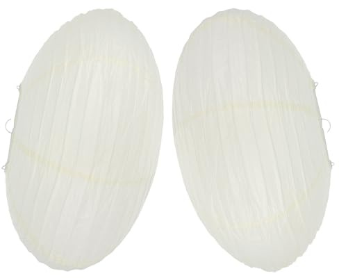 LIFKOME Pantalla De Lámpara De Linterna De Papel 2 Uds. Linterna Colgante De Estilo Japonés Chino Cubiertas De Luz Redondas Ovaladas Plegables Protector De Luz De Techo Para Decoración