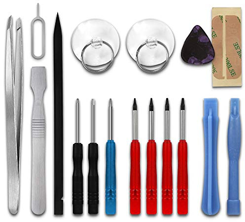 CELLONIC Juego de Herramientas de precisión de 17 Piezas - Kit de reparación con Destornilladores Torx, Pentalobe, ventosas, Pinzas