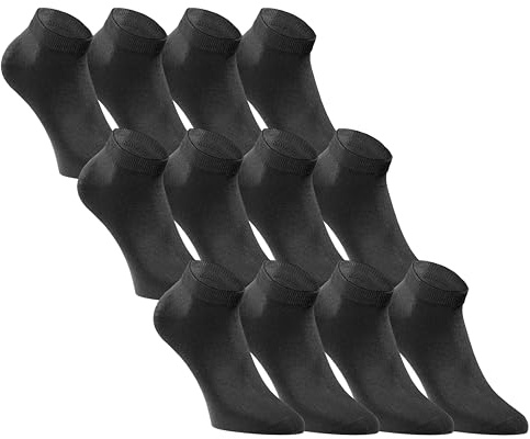 JACK & JONES sneakers strumpor män och kvinnor 12-pack korta strumpor bomull, Helsvart, 35-38 EU