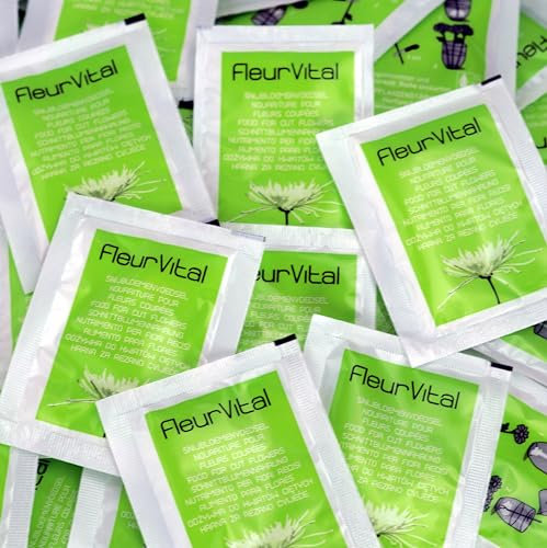 4g Sachets of Fleur Vital Plant Food for Cut Flowers Each sachet makes 0.5l of cut flower food Flower Food for Fresh Cut Flowers- Long Life Nutrition for Flora and Flowers Fresh. (10 Sachets)