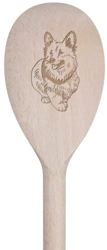 Azeeda 30cm 'Corgi Dog' Wooden Cooking Spoon (SO00022019)