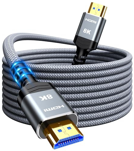 Snowkids 8K Fiber Optic HDMI Cable 12m, HDMI 2.1 Cable, 8K@60Hz HDMI Lead, 4K@120Hz, eARC HDR10 4:4:4| 21:9, HDCP 2.2/2.3, 3D, VRR, Ethernet, Compatible with Latest game console/TV/HDTV/Blu-ray