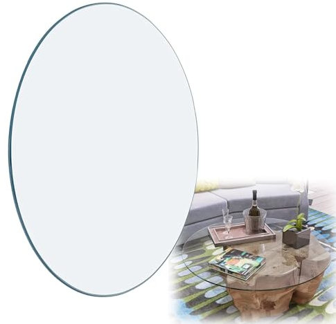 HJXGQJM Rundes Glas Große Arbeit Stabile Tischplatte，Outdoor Glastisch Einfach Zu Säubern, Tisch Glasplatte Platte Esstisch，Multiplex Platte Glasplatte Tischplatte Rund(80CM(32INCH))