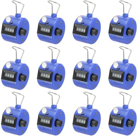 PATIKIL Contatore Clicker, 12Pz 4 Cifre Contatore Click Pitch Meccanico Portatile per Allenamento Maglia, Golf, Giro, Pesca, Blu