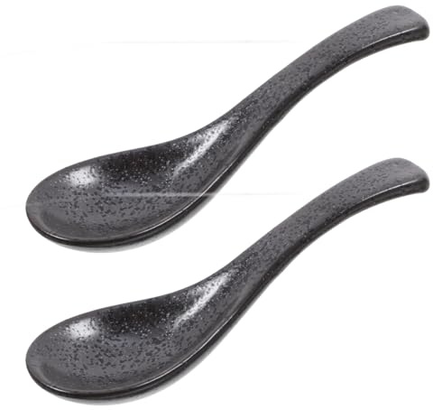 JECOMPRIS Japanese Retro Ceramic Soup Spoon Asian Spoon for Ramen Dumplings Tea and Desserts Porcelain Tableware for Everyday Dining Smooth Easy-Clean Surface 5.51 in