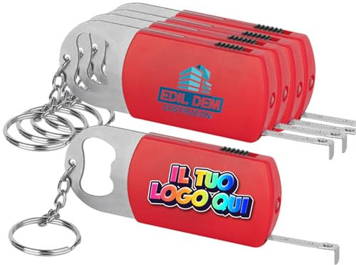 Kit Portachiavi Multiuso con Luce Led, Apri Bottiglie e Metro, Personalizzabile Con Foto, Logo, Testo (25)
